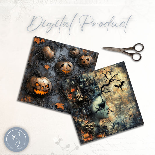 Spooky Reflections Halloween Digital Papers