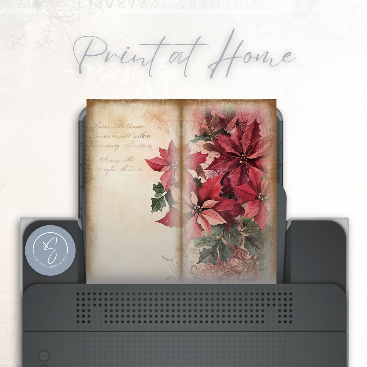 Poinsettia Perfection Tall Journal Pages