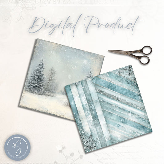 Frosted Elegance Digital Papers