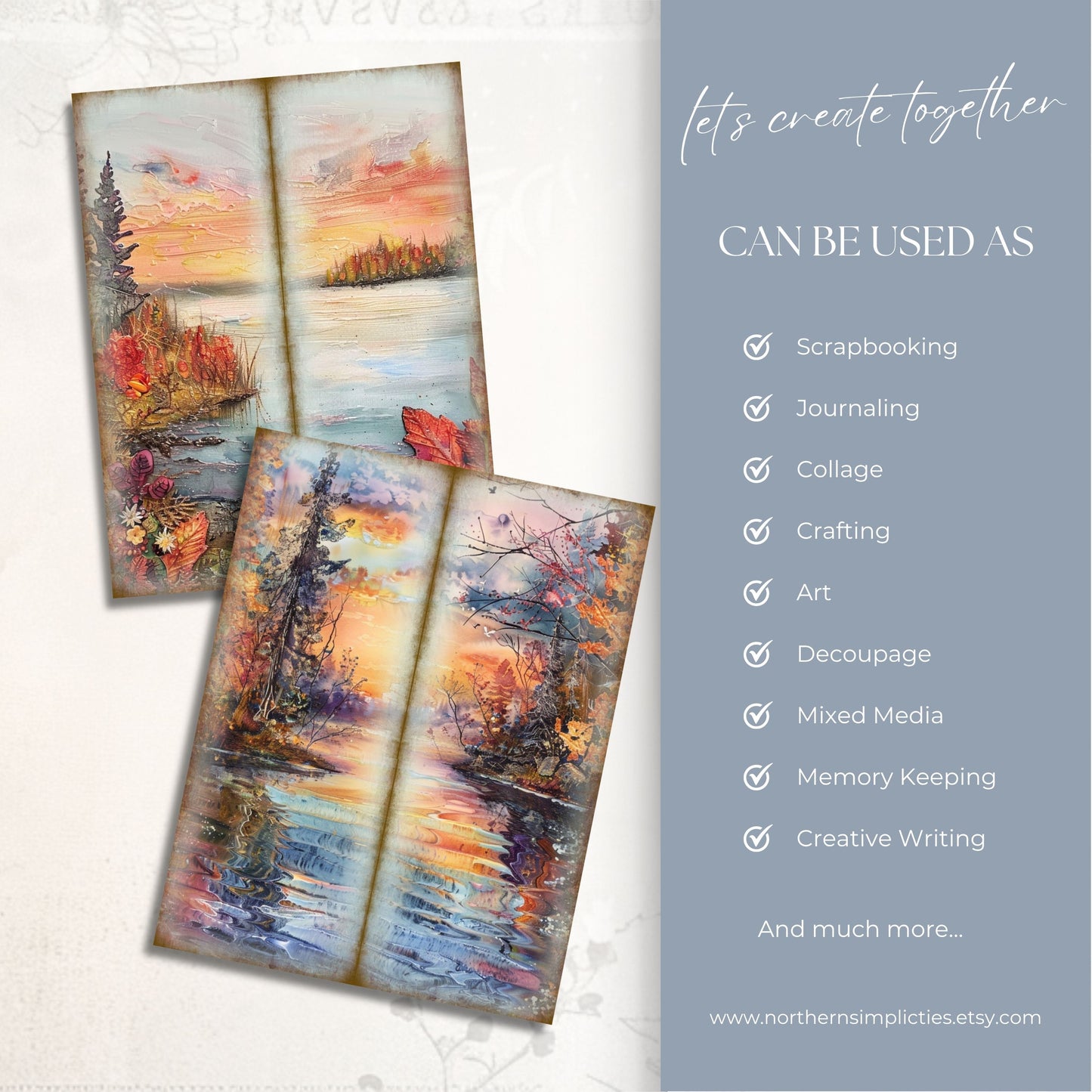 Autumn Whimsy Tall Journal Pages