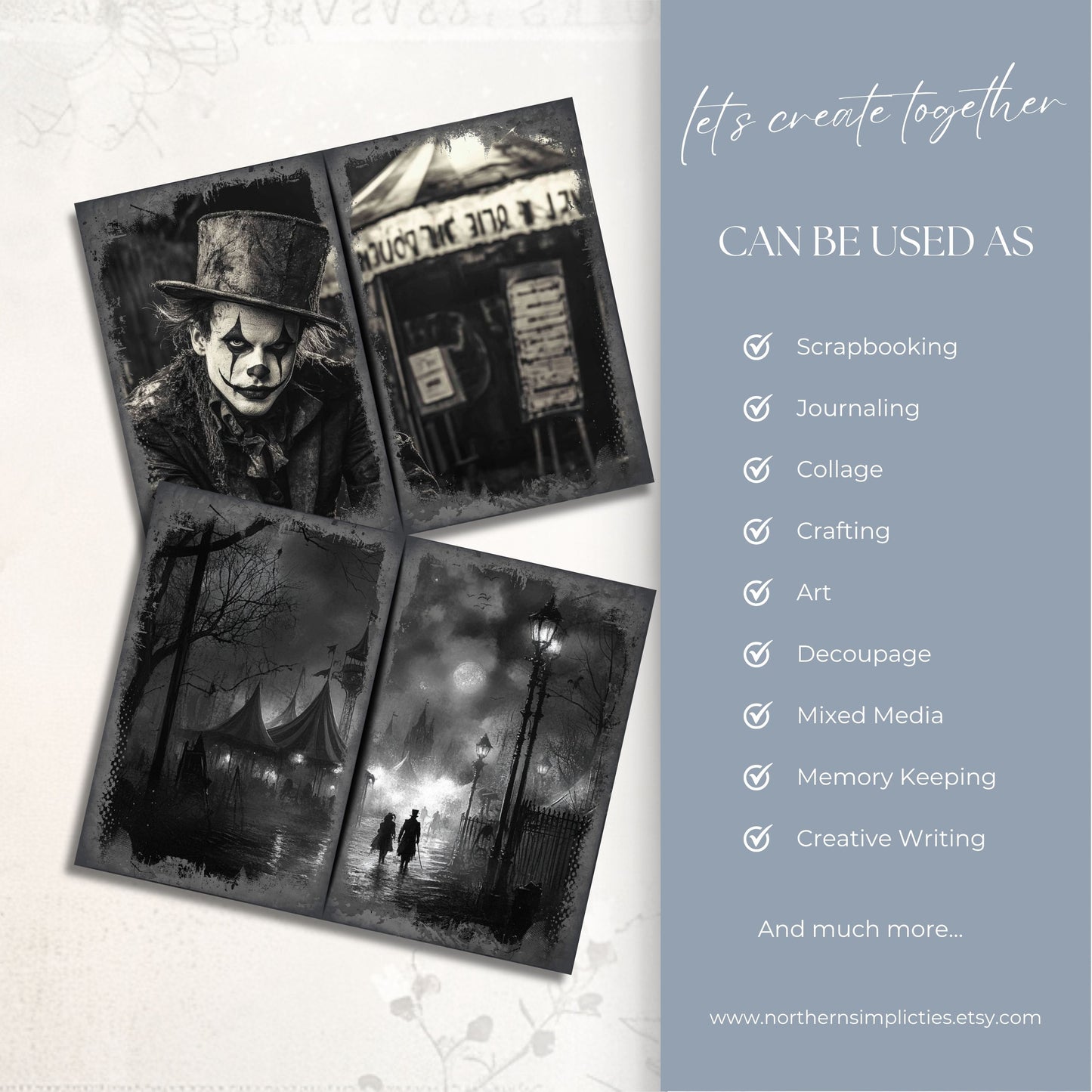 Dark Carnival Junk Journal Pages