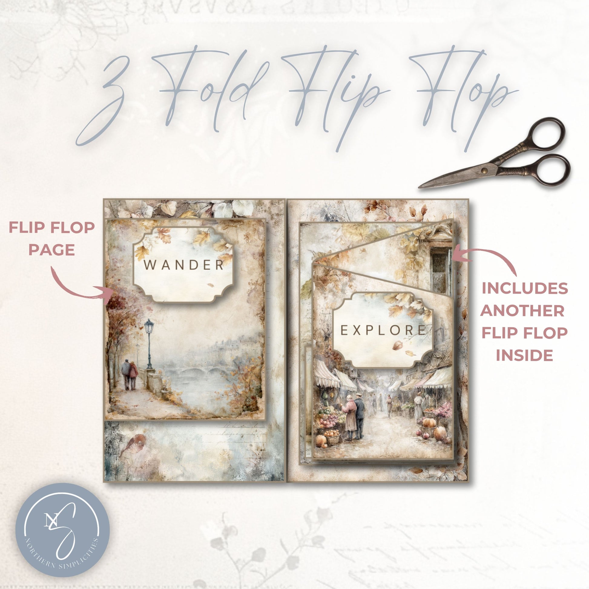 Cozy Curio Flip Flop Junk Journal Folio Kit