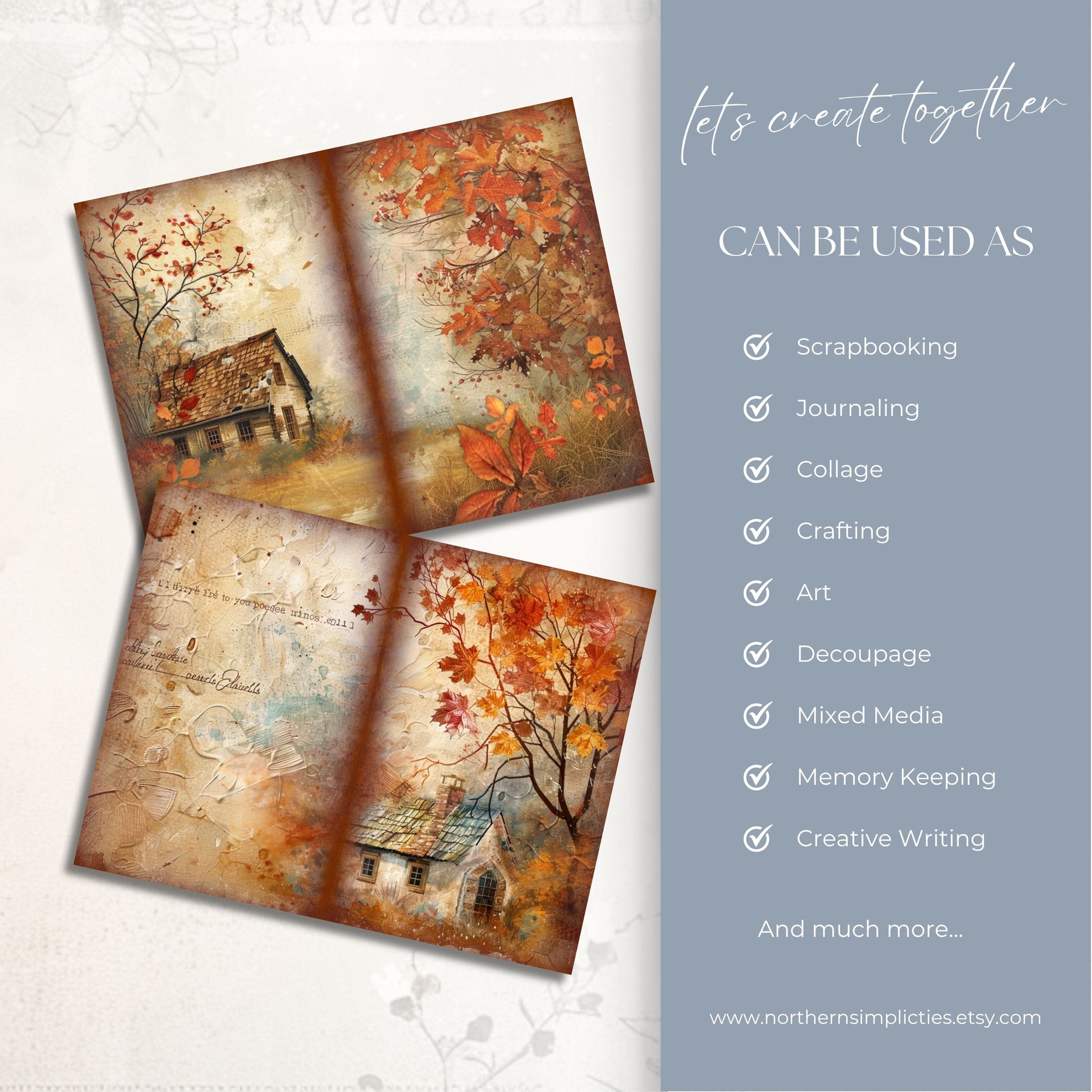 Autumn Whimsy Junk Journal Pages