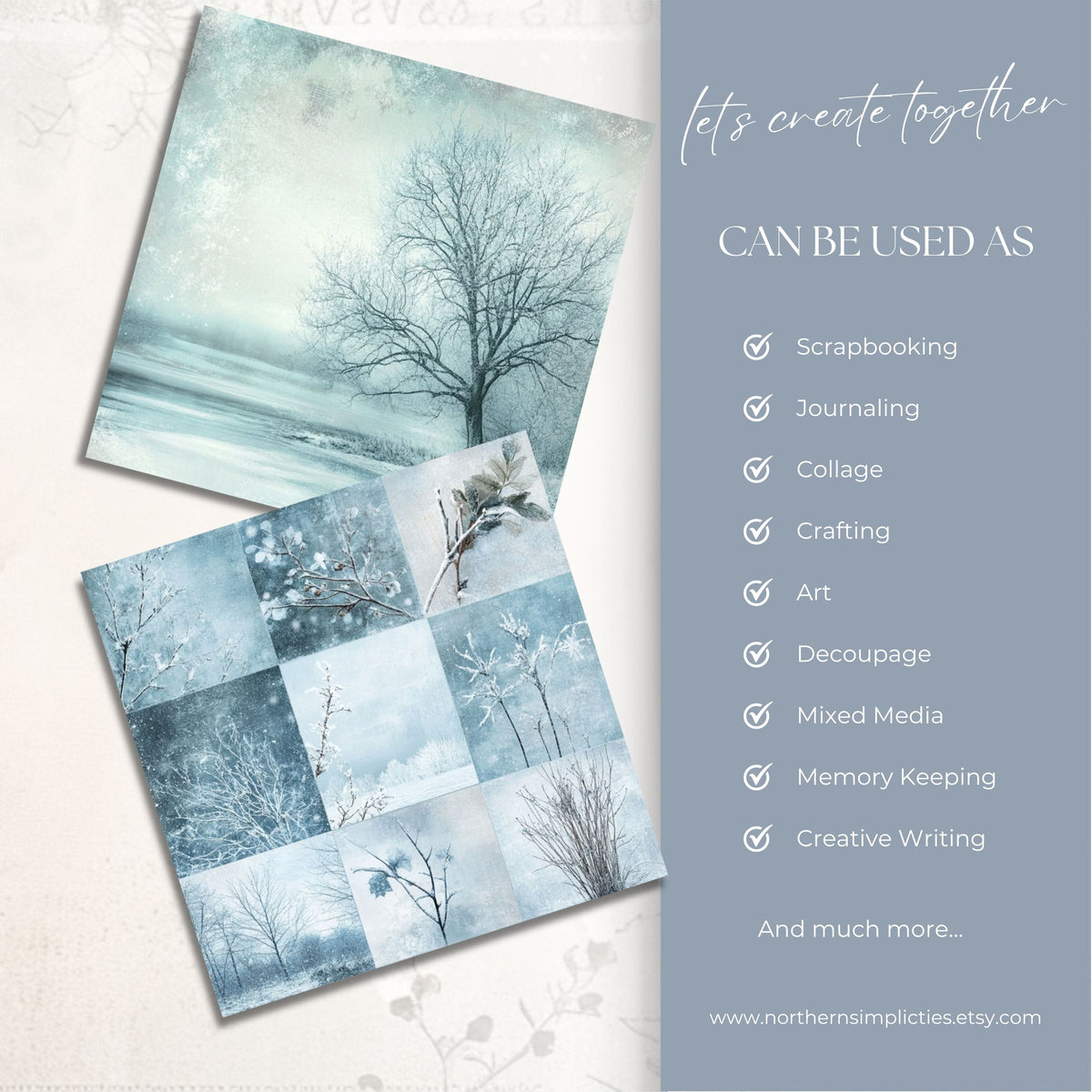 Frosted Elegance Digital Papers