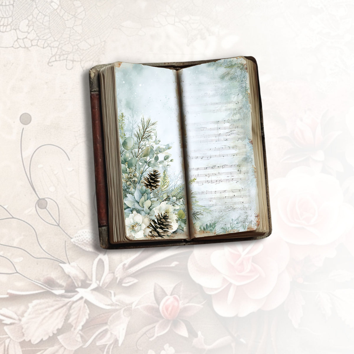Winter Melodies Tall Journal Pages