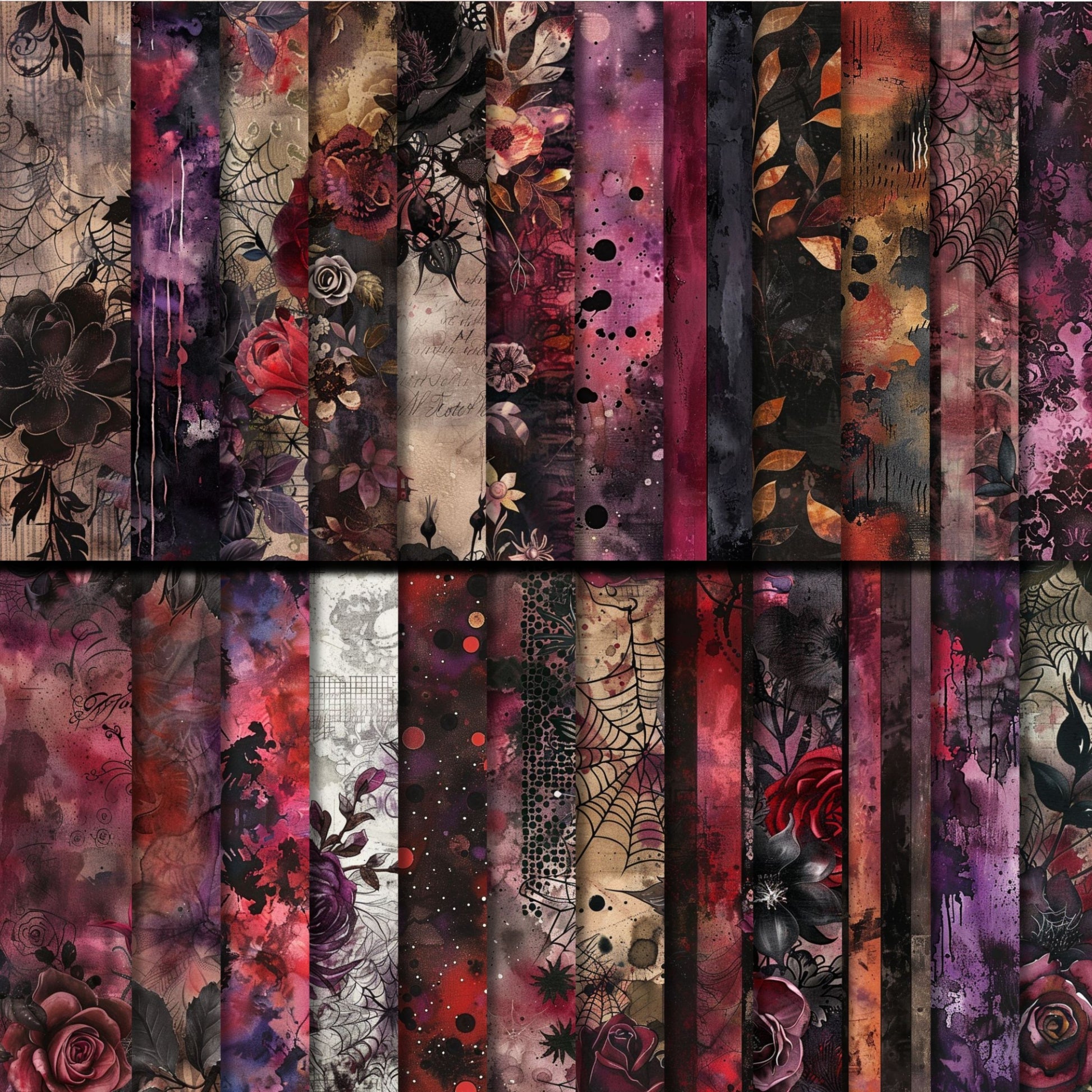 Haunted Blooms Gothic Digital Papers