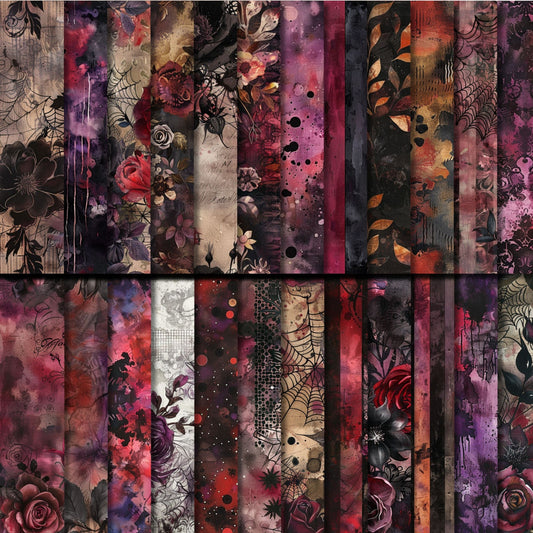 Haunted Blooms Gothic Digital Papers