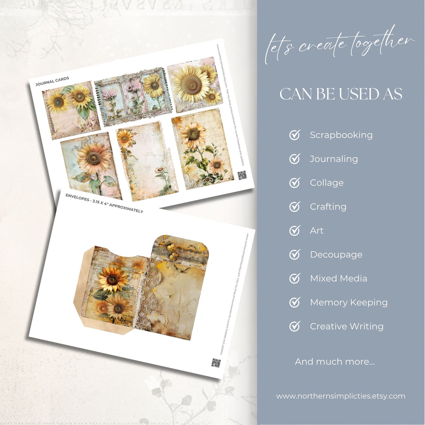 Sunflower Bliss Journal Cards & Envelopes