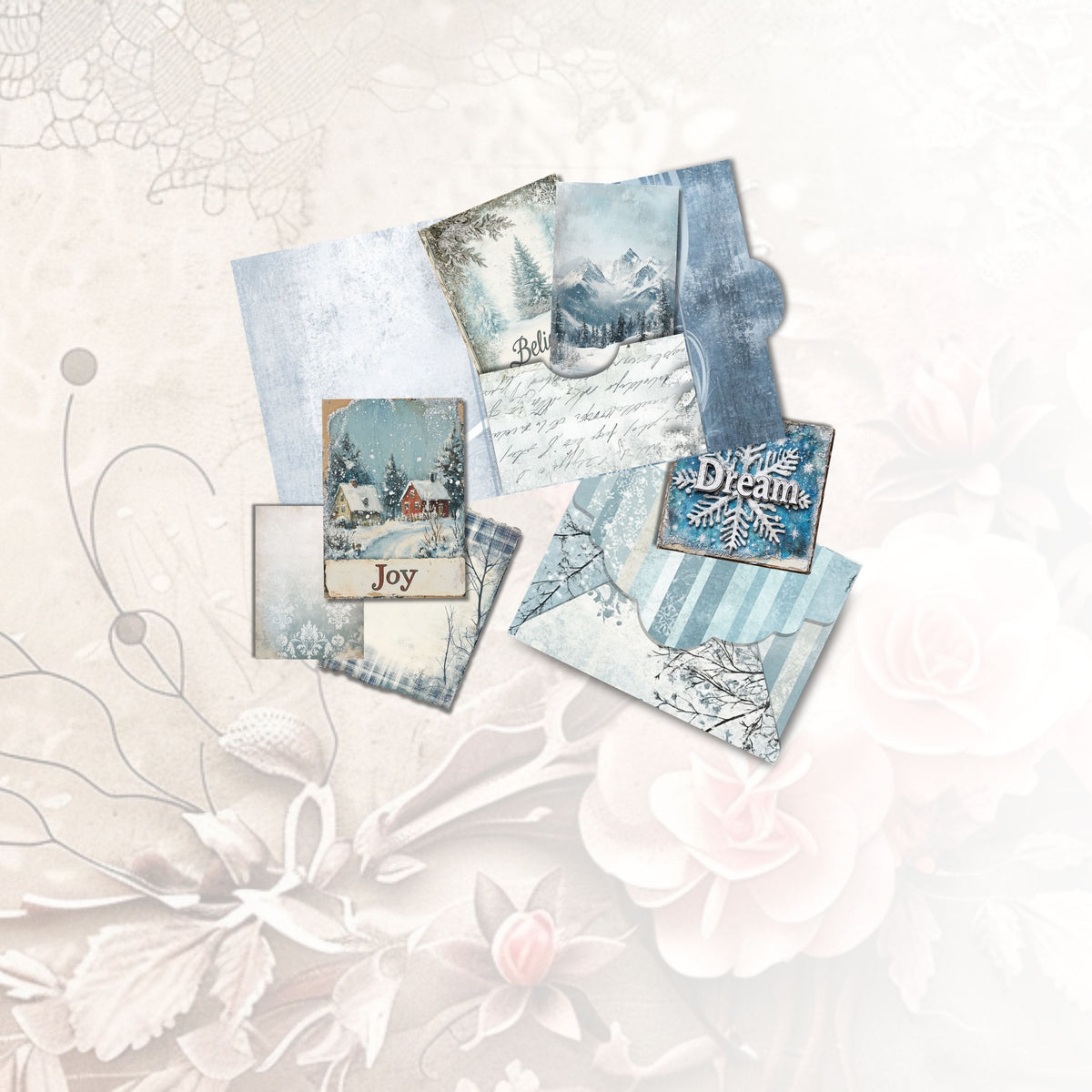 Frosted Elegance Cards and Envelopes
