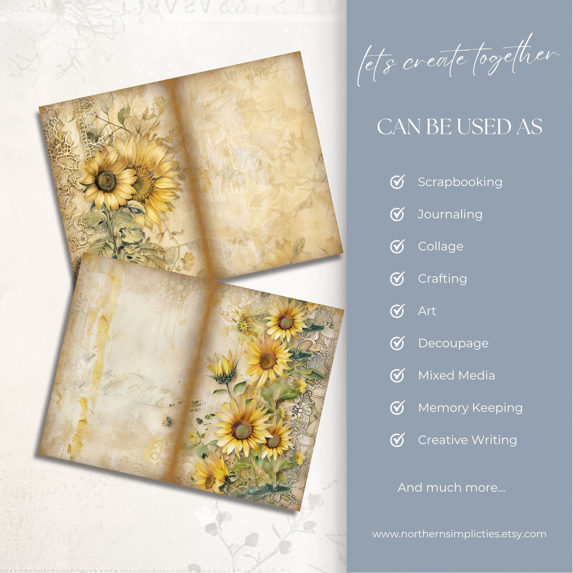 Sunflower Bliss Journal Pages