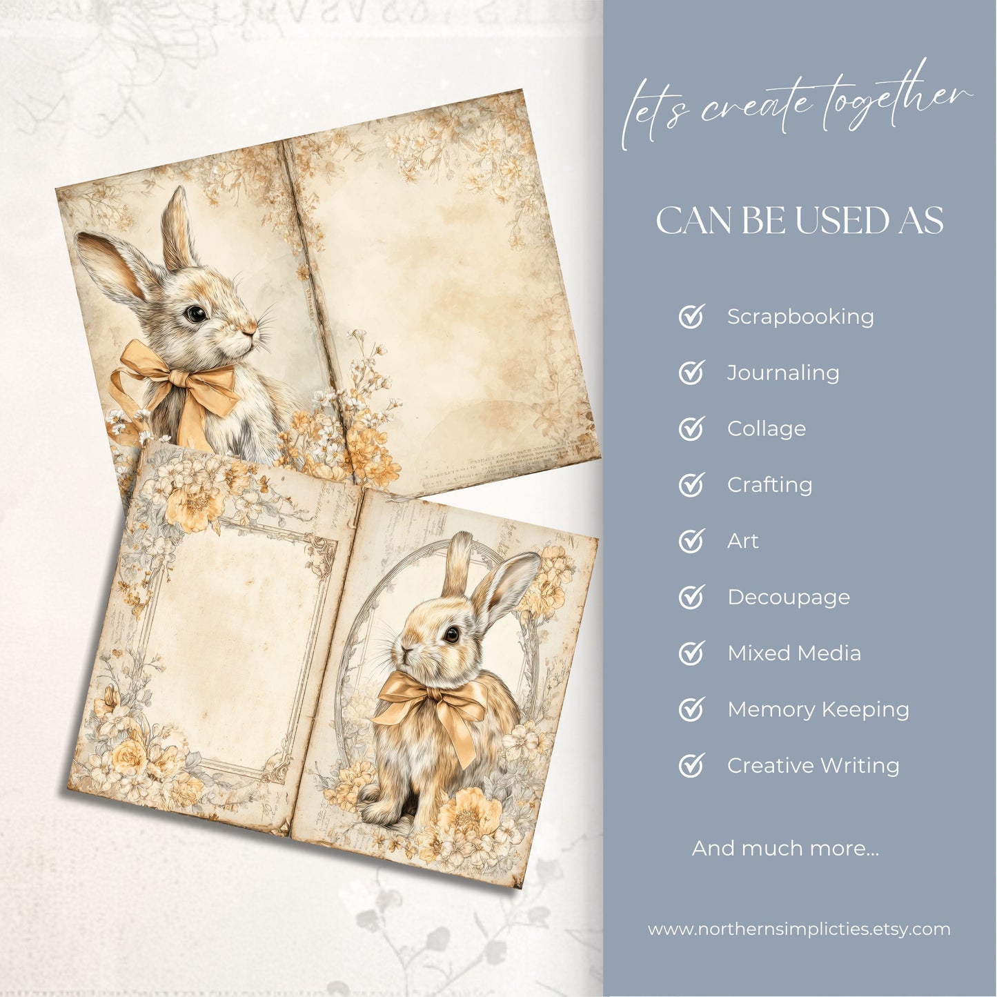Heirloom Bunny Journal Papers