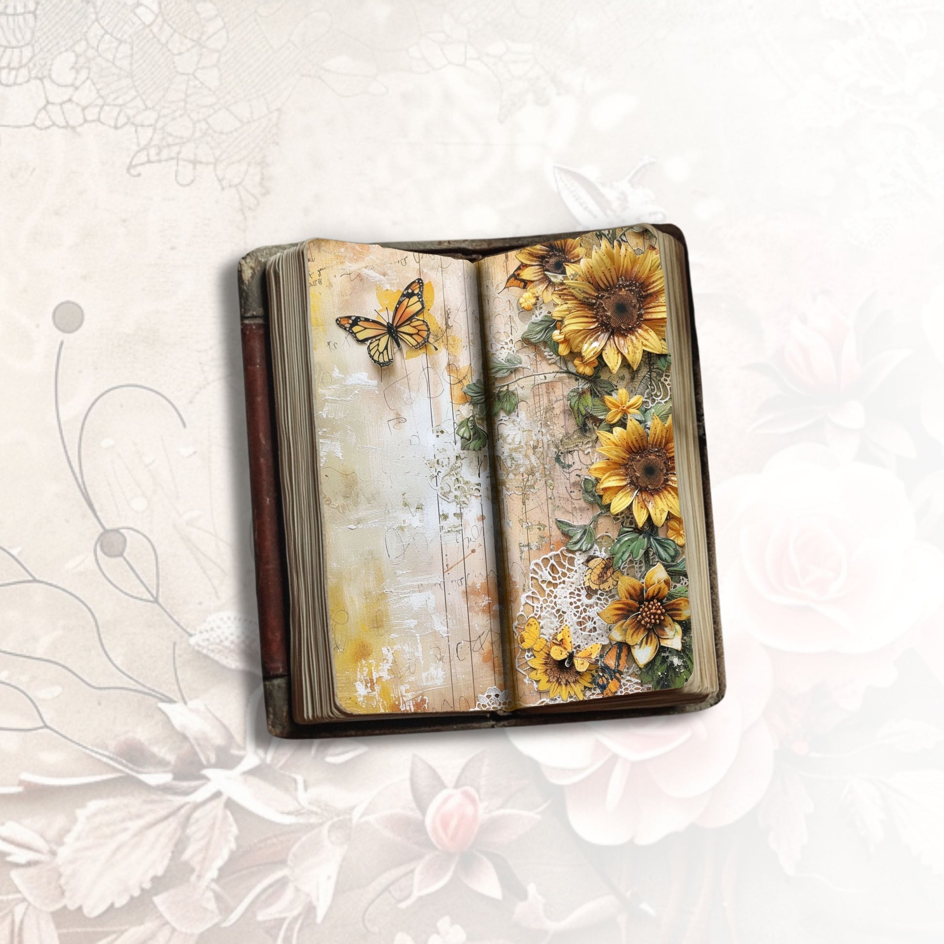 Sunflower Bliss Tall Journal Pages