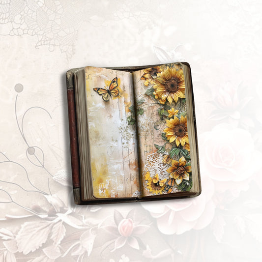 Sunflower Bliss Tall Journal Pages