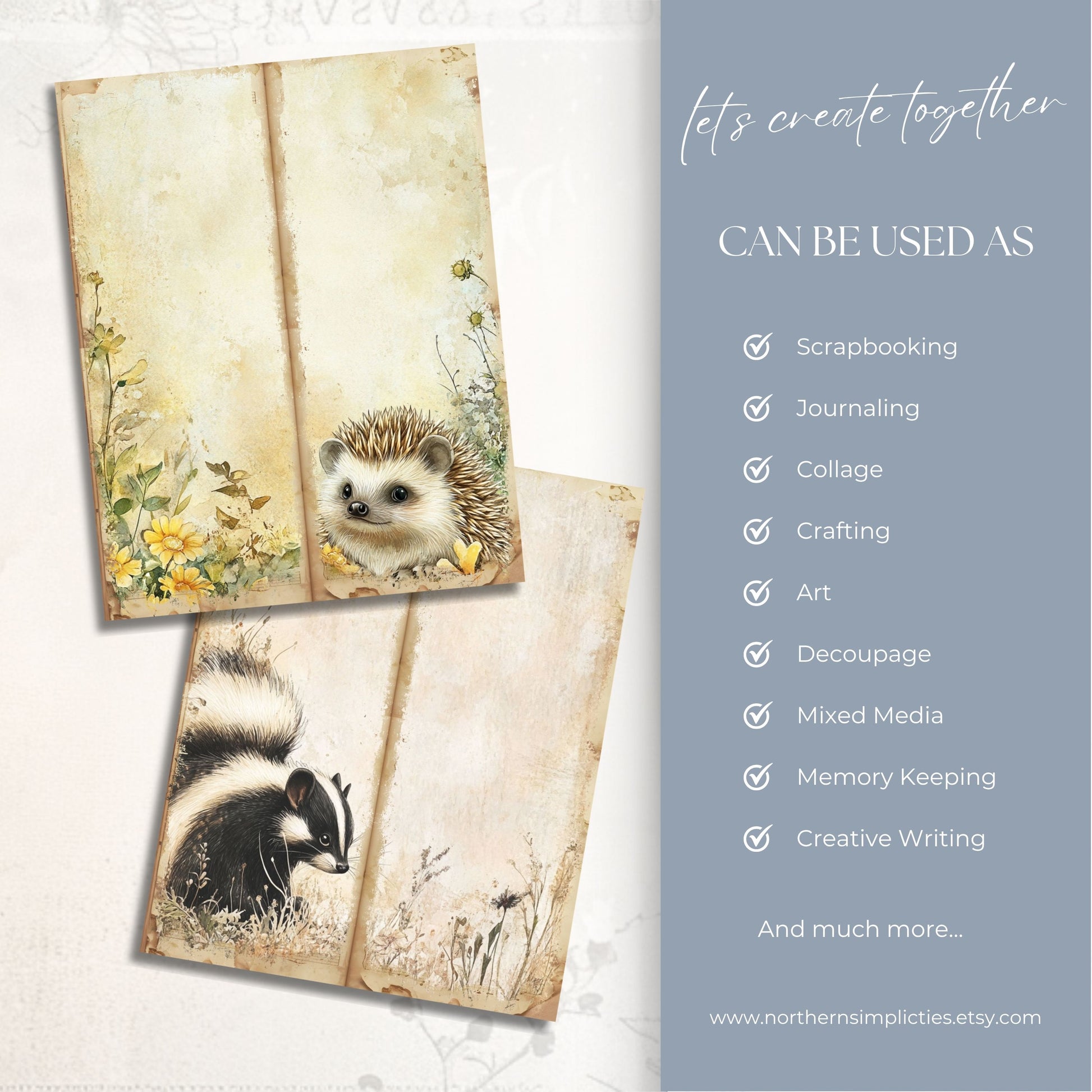Wandering Meadow Tall Journal Pages