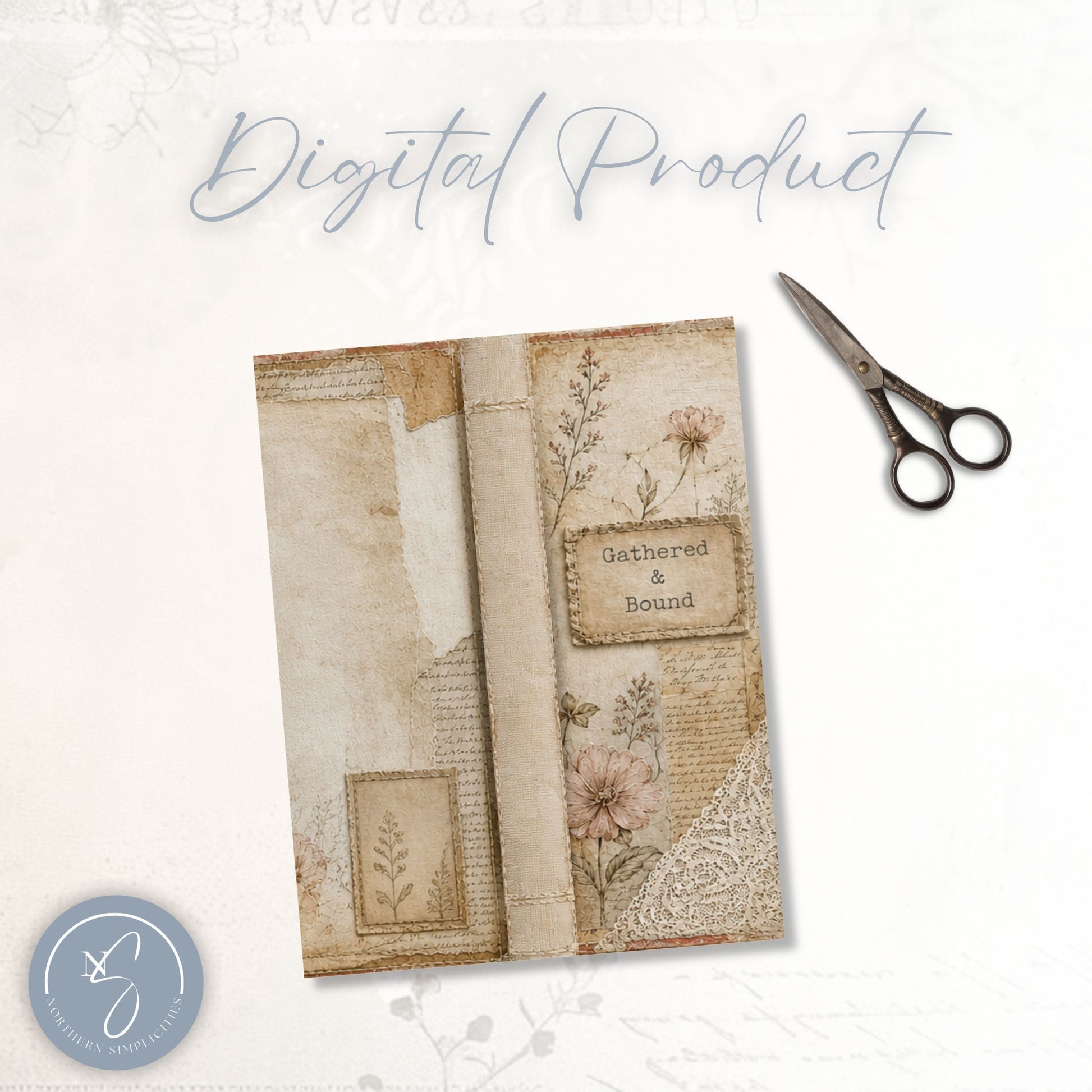 Gathered and Bound Tall Journal Cover