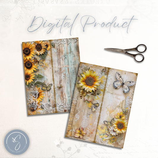 Sunflower Bliss Tall Journal Pages