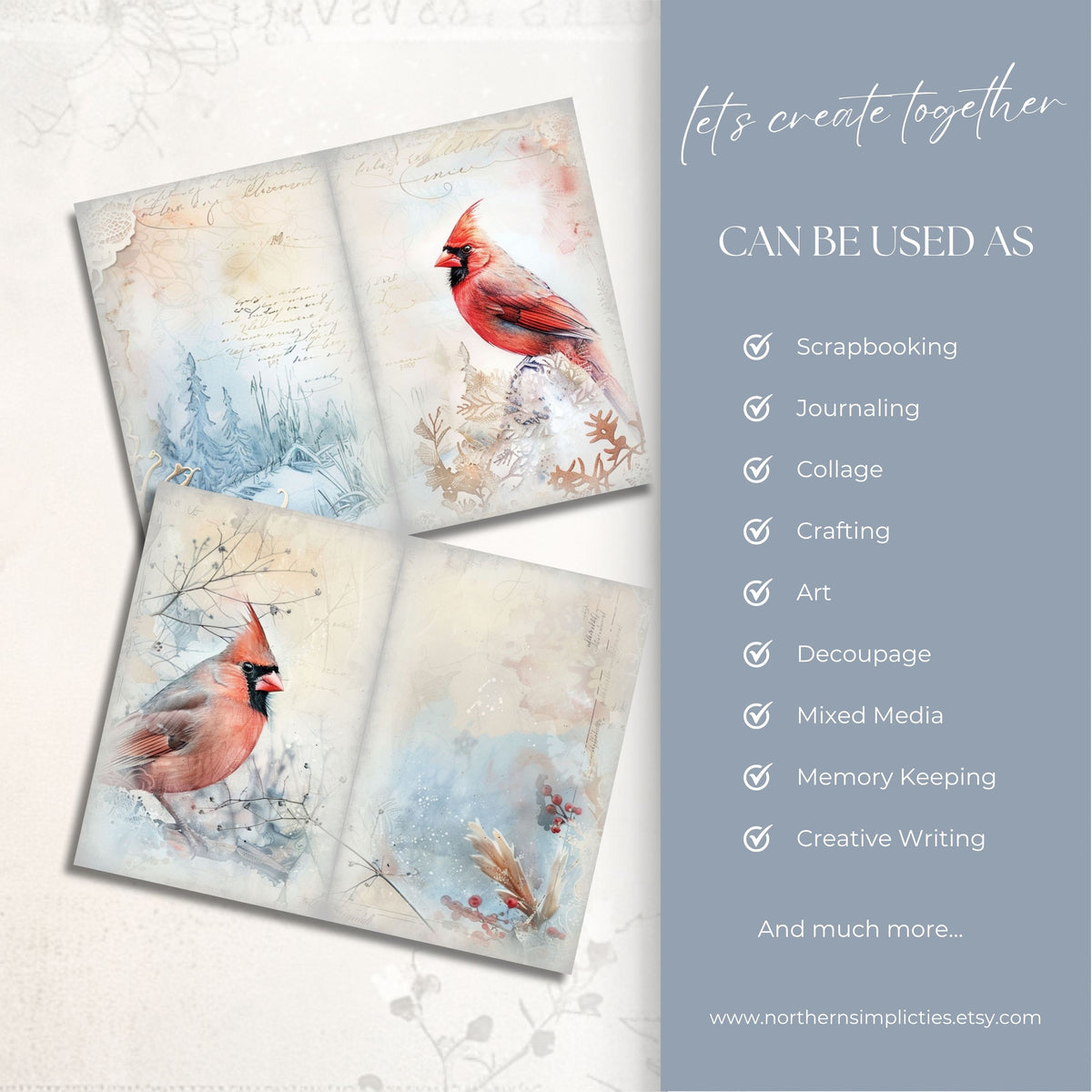 Cardinal Whispers Journal Pages