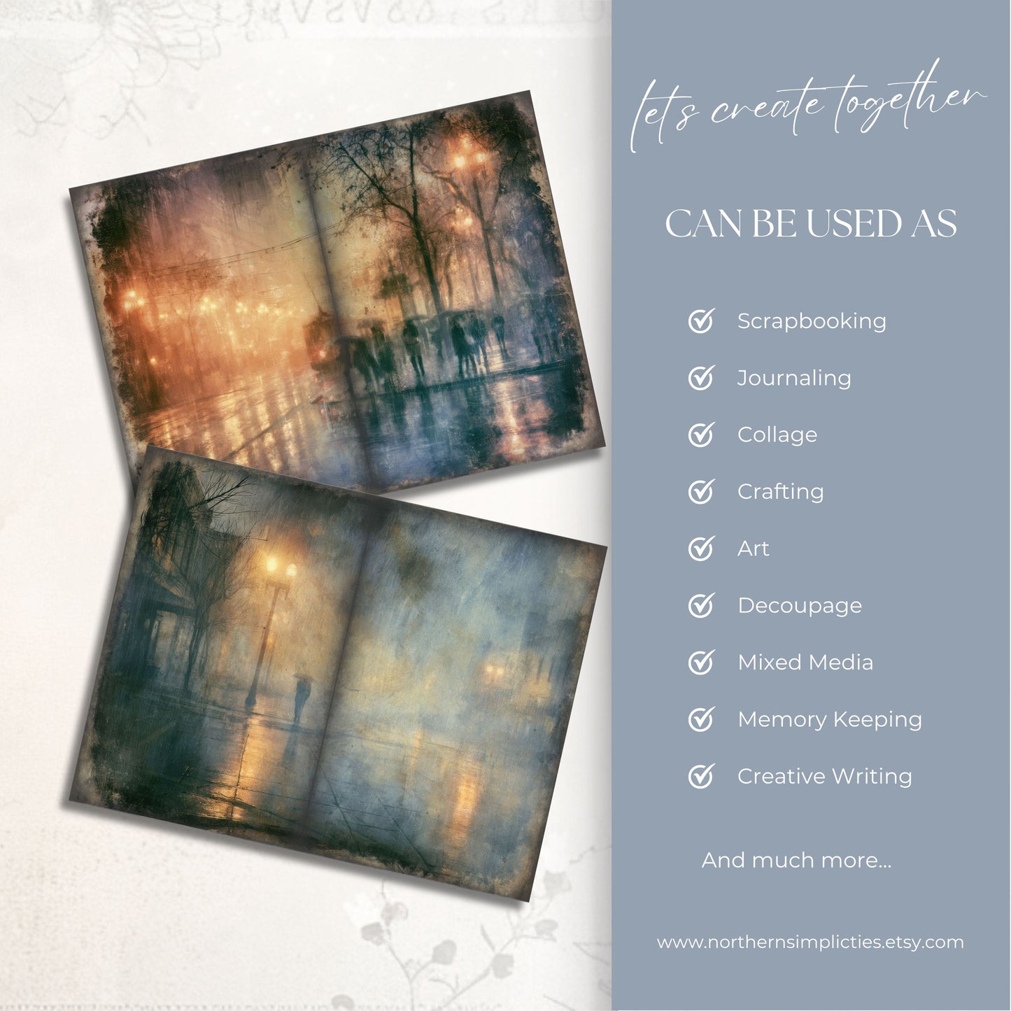 Midnight Rain Journal Pages