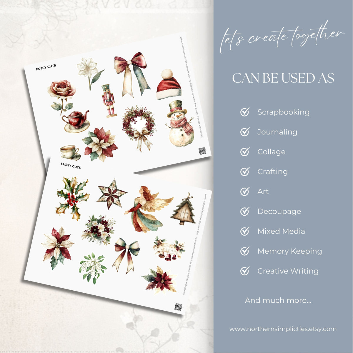 Poinsettia Perfection Fussy Cuts