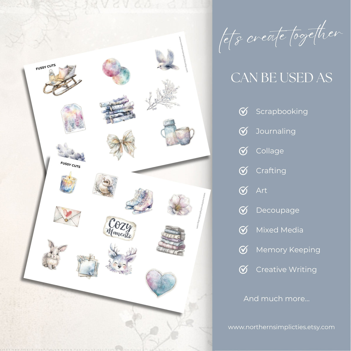 Arctic Kiss Fussy Cuts and Journal Quotes