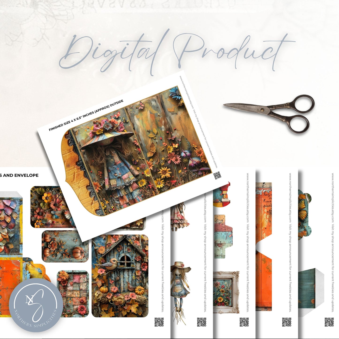 Scarecrow Charm Junk Journal Kit