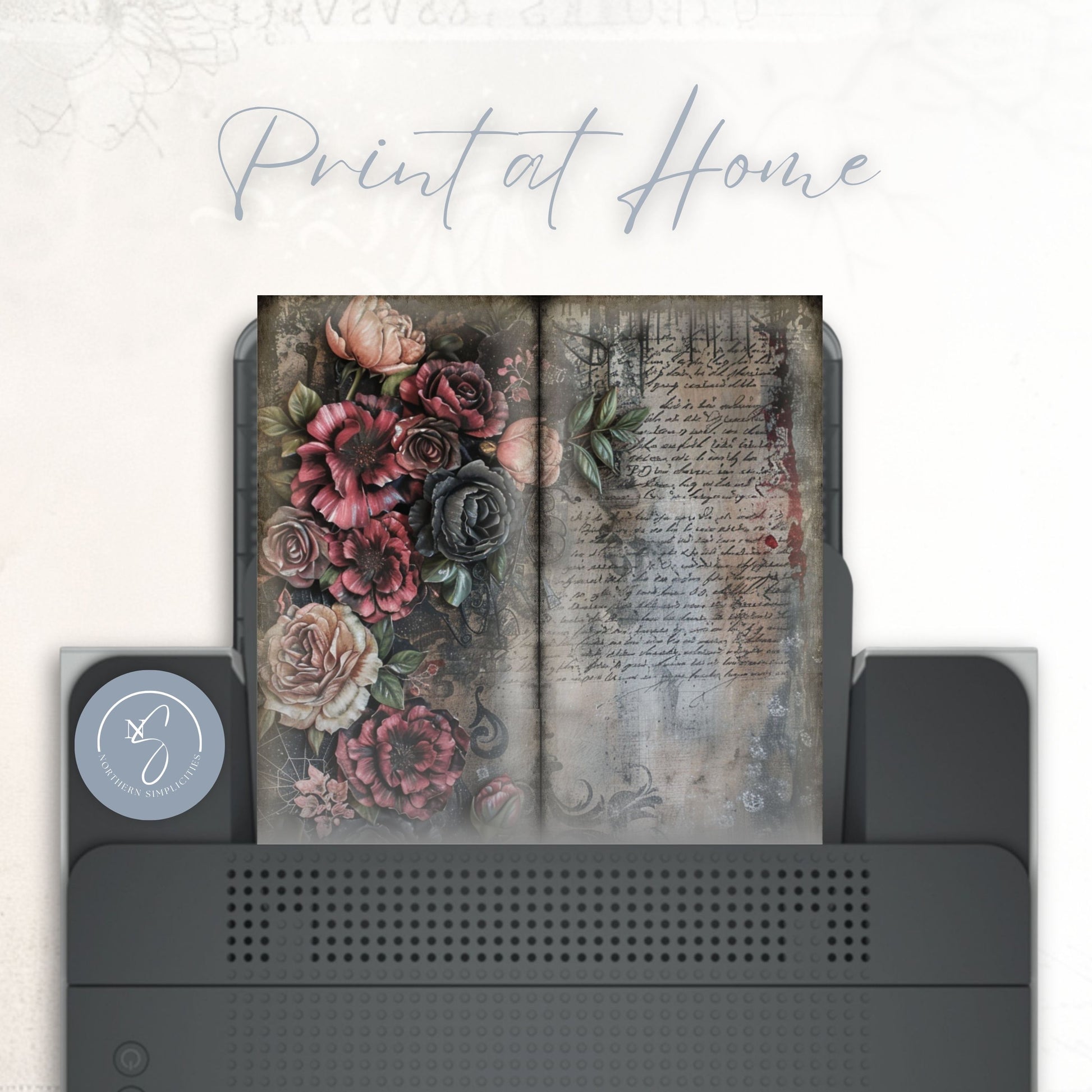 Haunted Blooms Tall Journal Pages