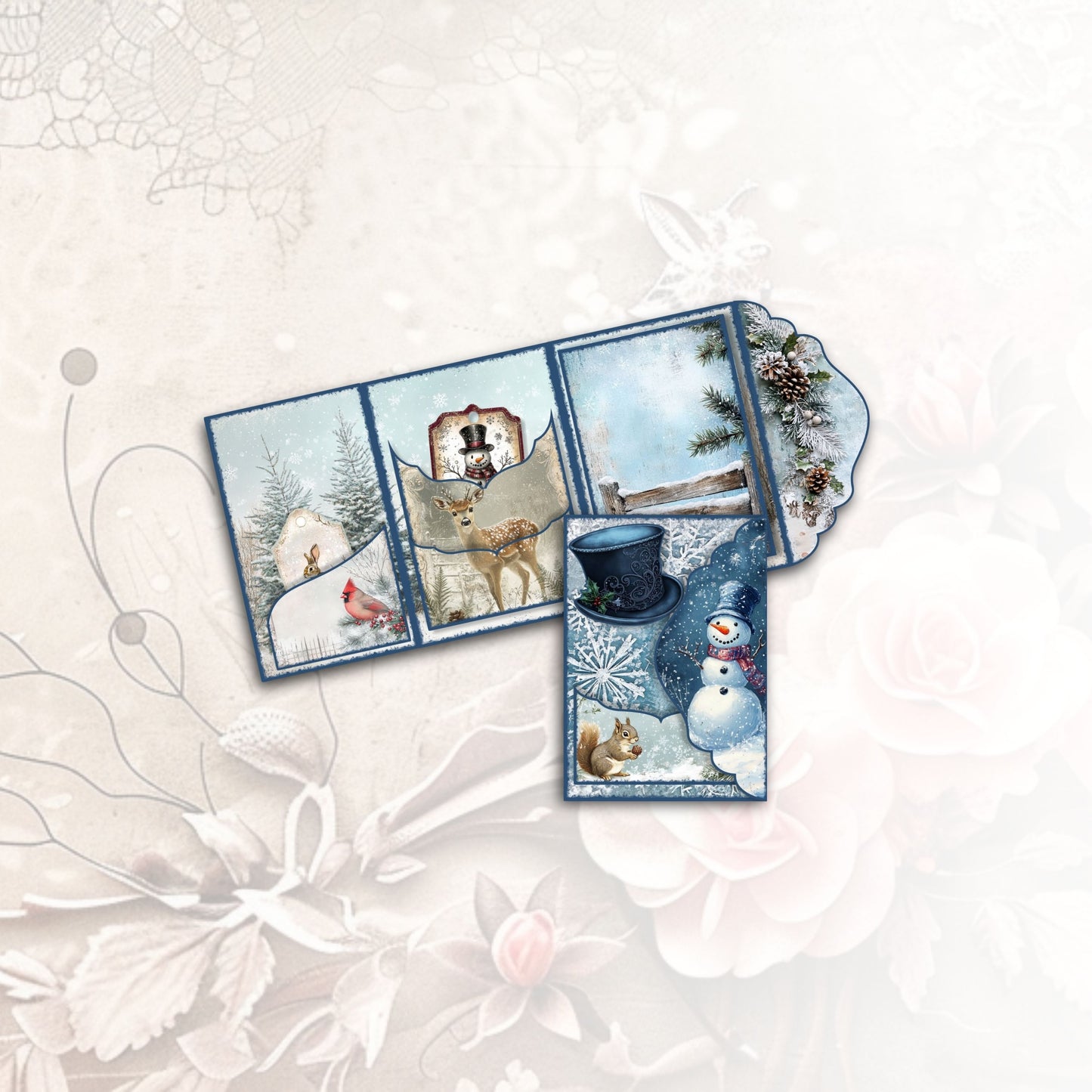 Frosty Friends Junk Journal Folio Kit