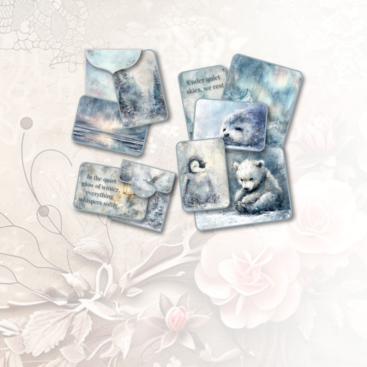 Arctic Kiss Journal Cards and Mini Envelopes