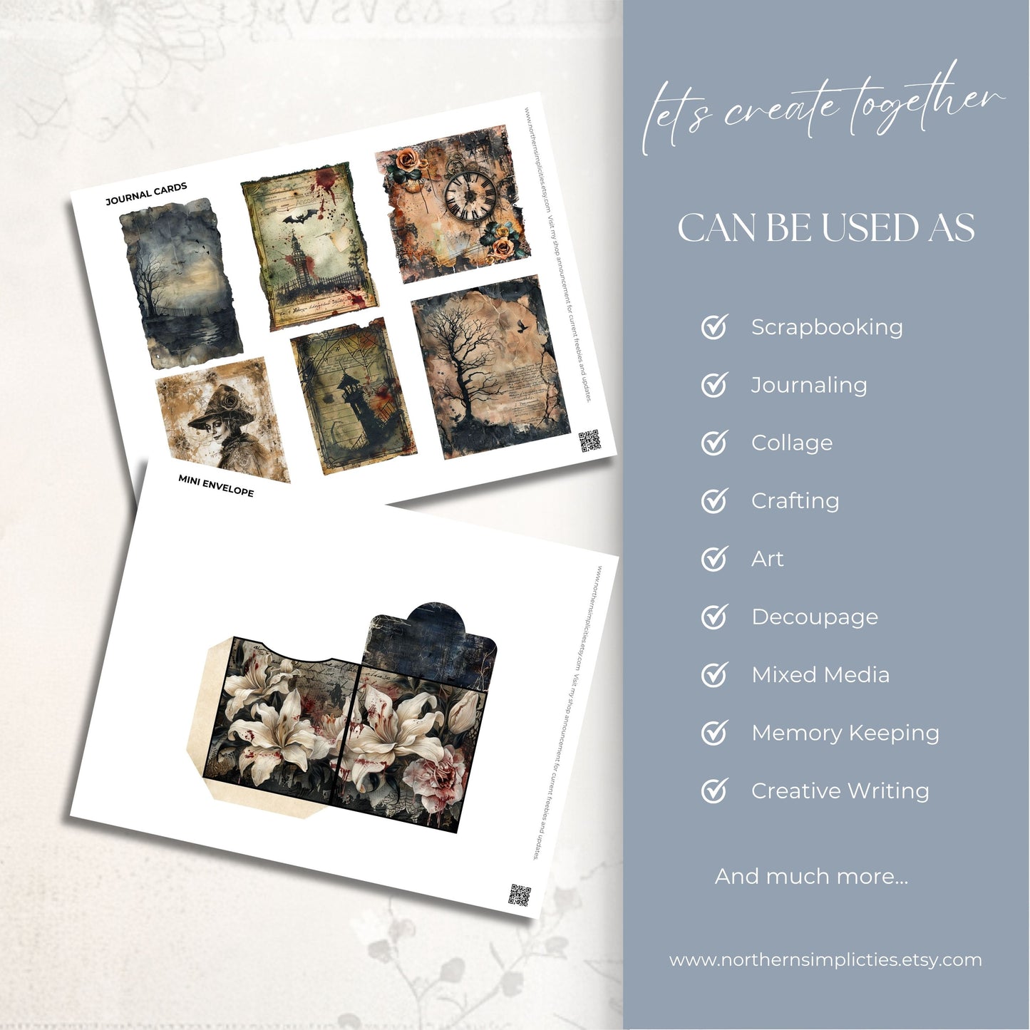 Haunted Blooms Journal Cards & Envelopes