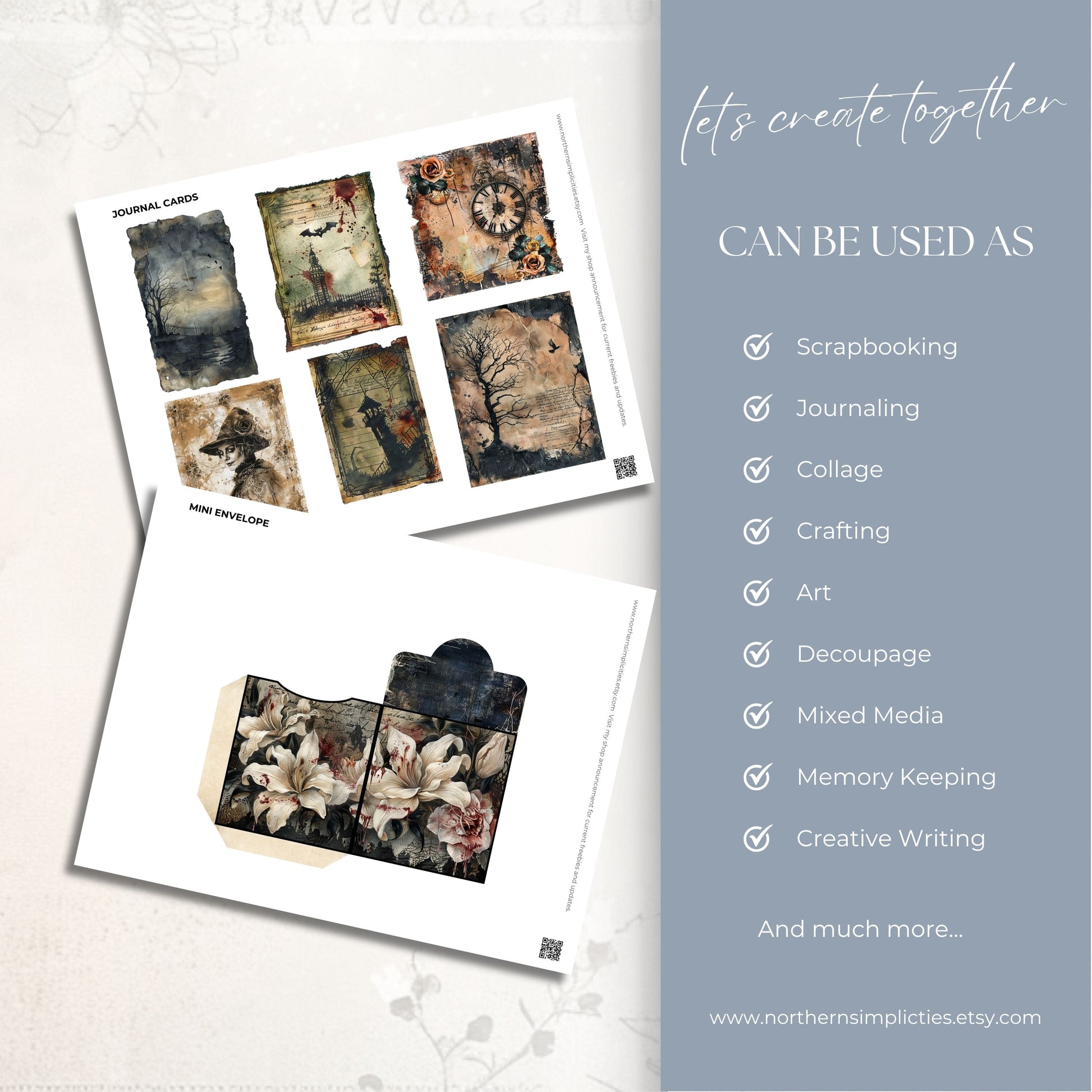 Haunted Blooms Journal Cards & Envelopes