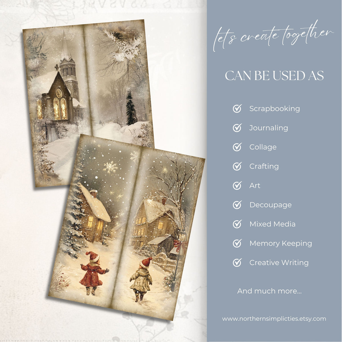 Classic Christmas Tall Journal Pages