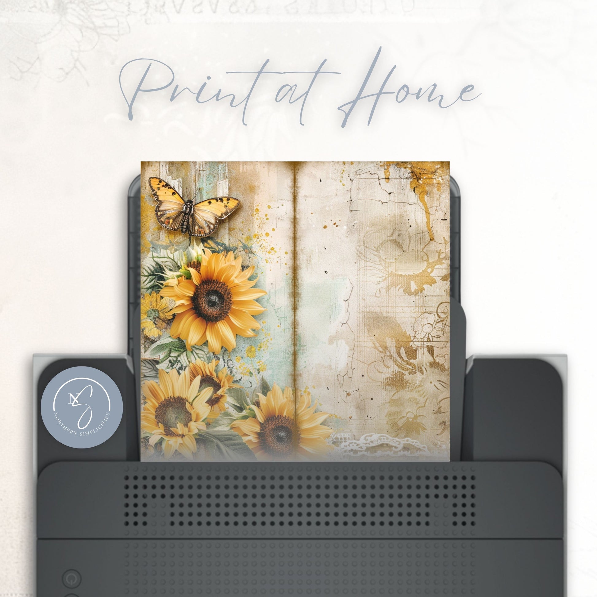 Sunflower Bliss Tall Journal Pages