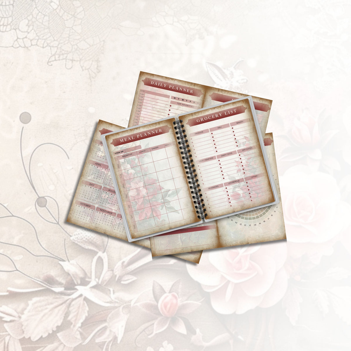 Poinsettia Perfection Junk Planner