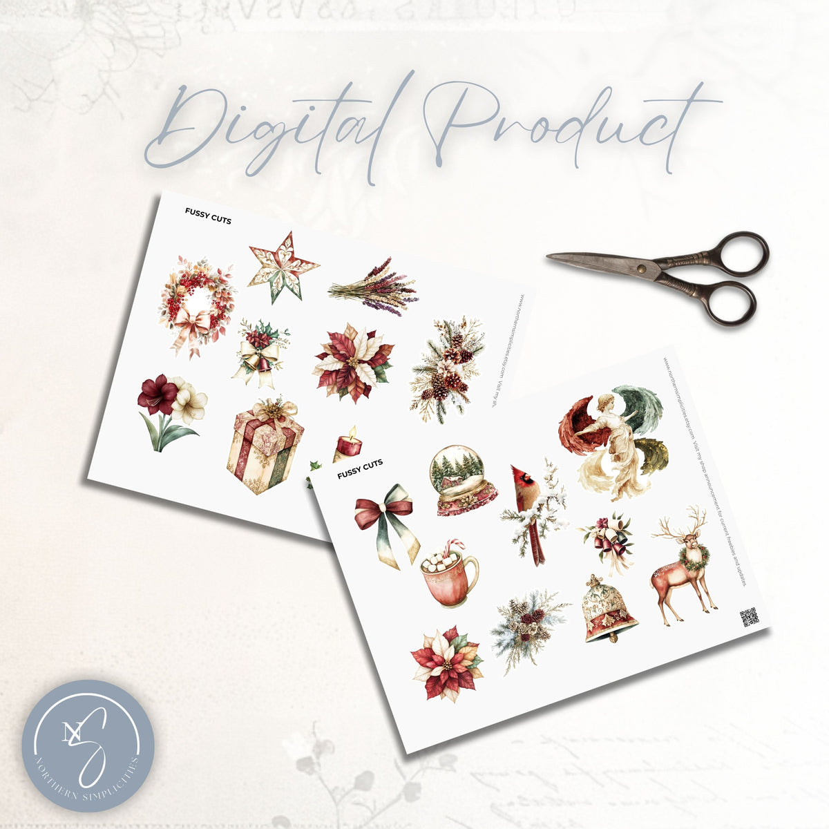 Poinsettia Perfection Fussy Cuts