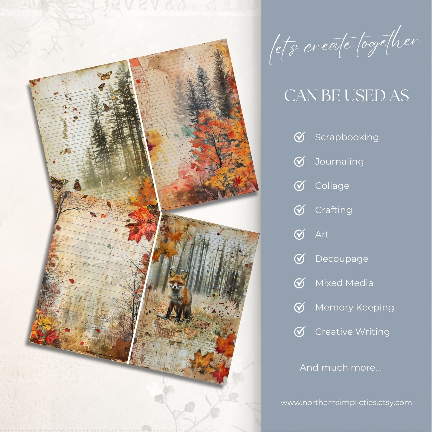 Enchanted Woodland Junk Journal Papers