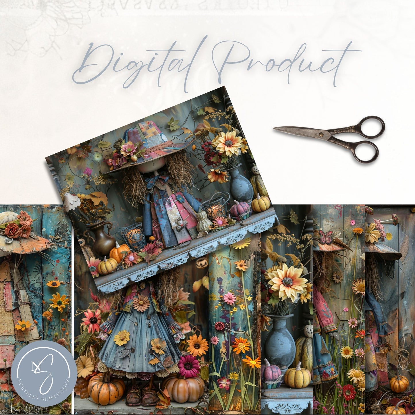 Scarecrow Charm Junk Journal Kit