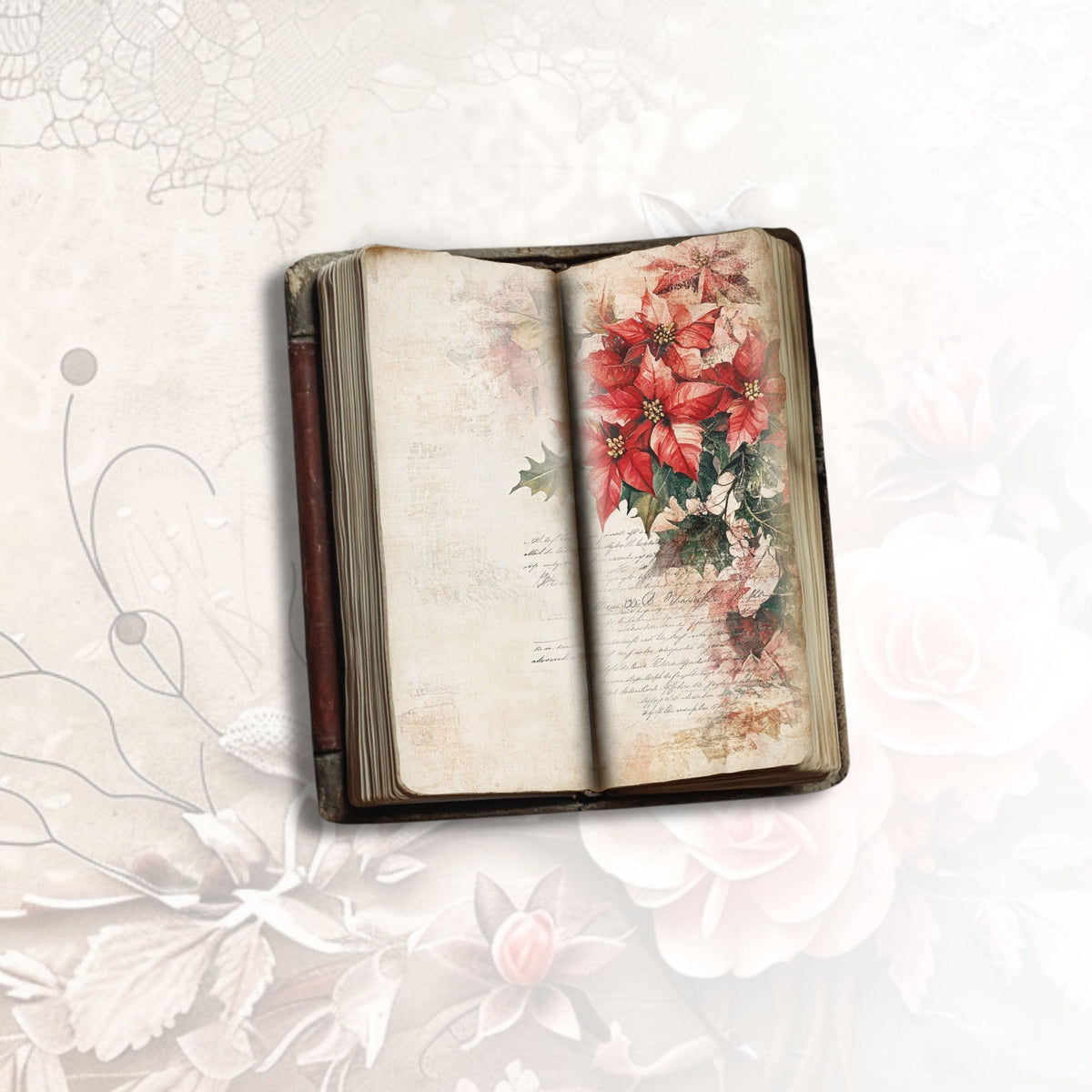 Poinsettia Perfection Tall Journal Pages