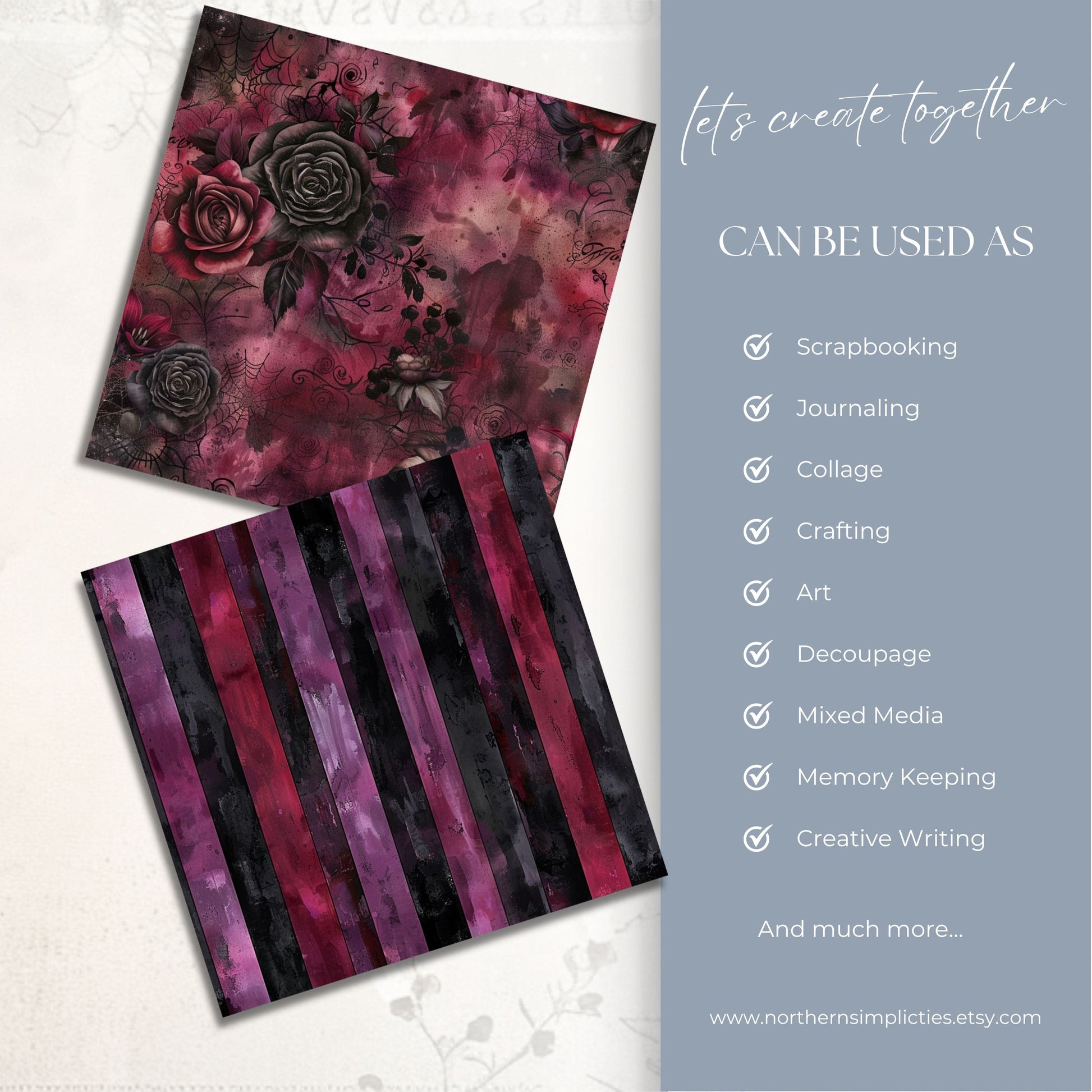 Haunted Blooms Gothic Digital Papers