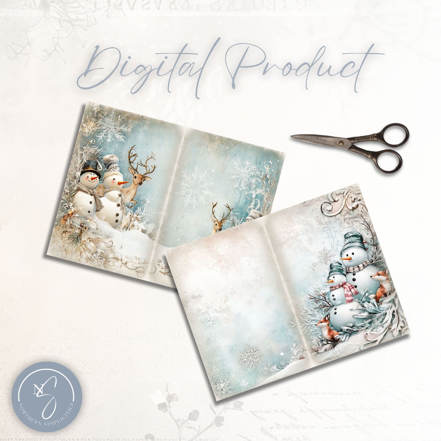 Frosty Friends Junk Journal Pages