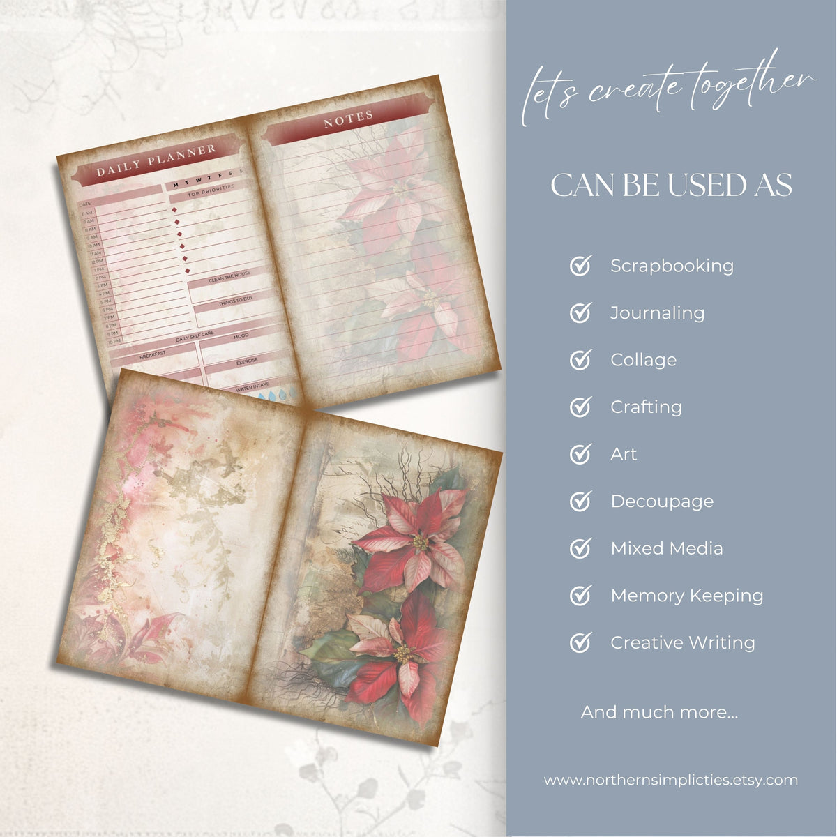 Poinsettia Perfection Junk Planner