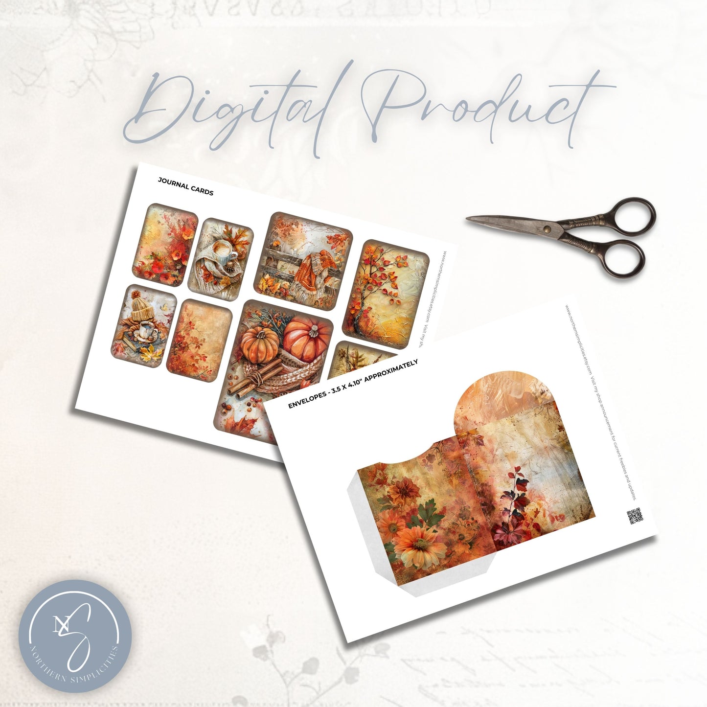 Autumn Whimsy Journal Cards and Envelopes