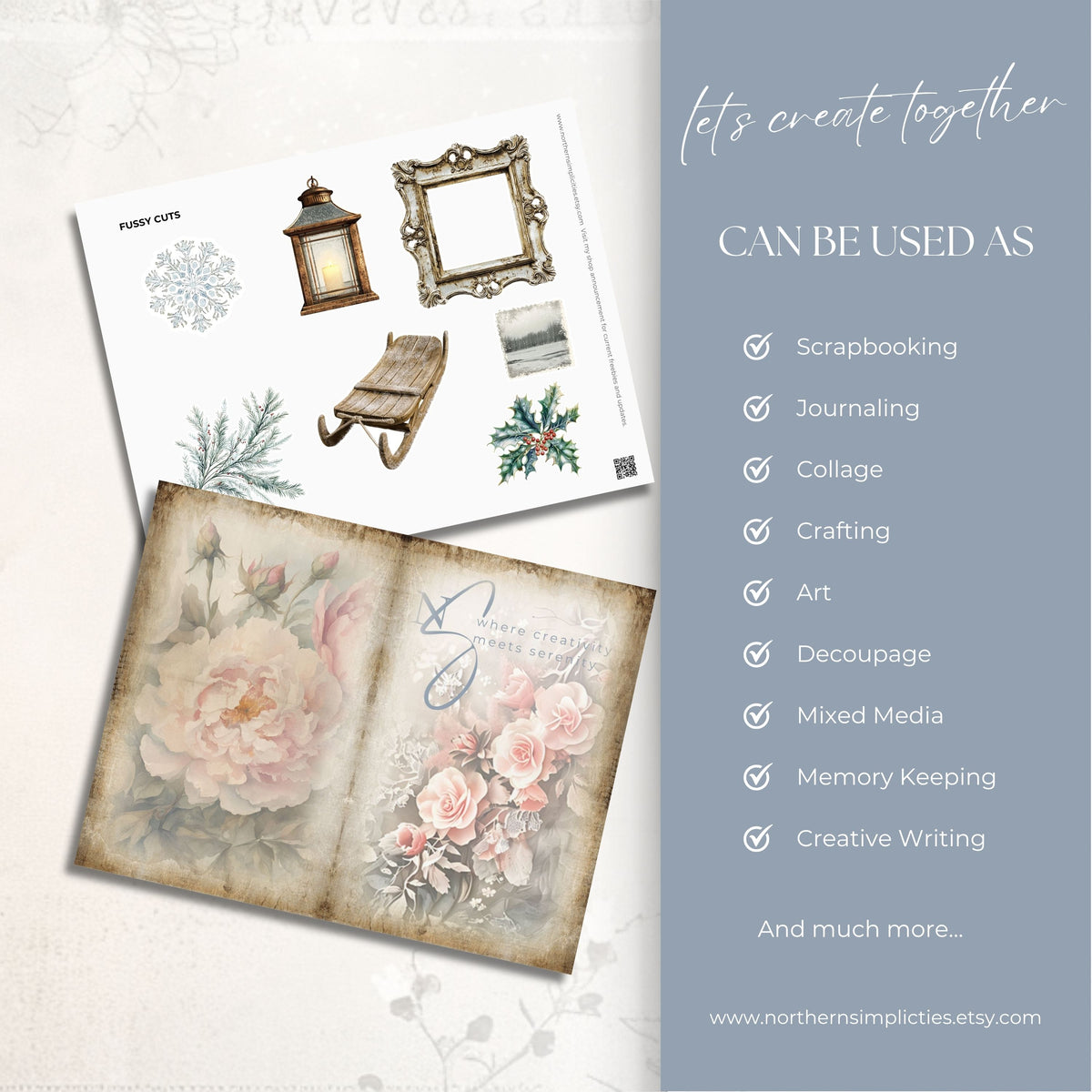 Frosted Elegance Fussy Cuts