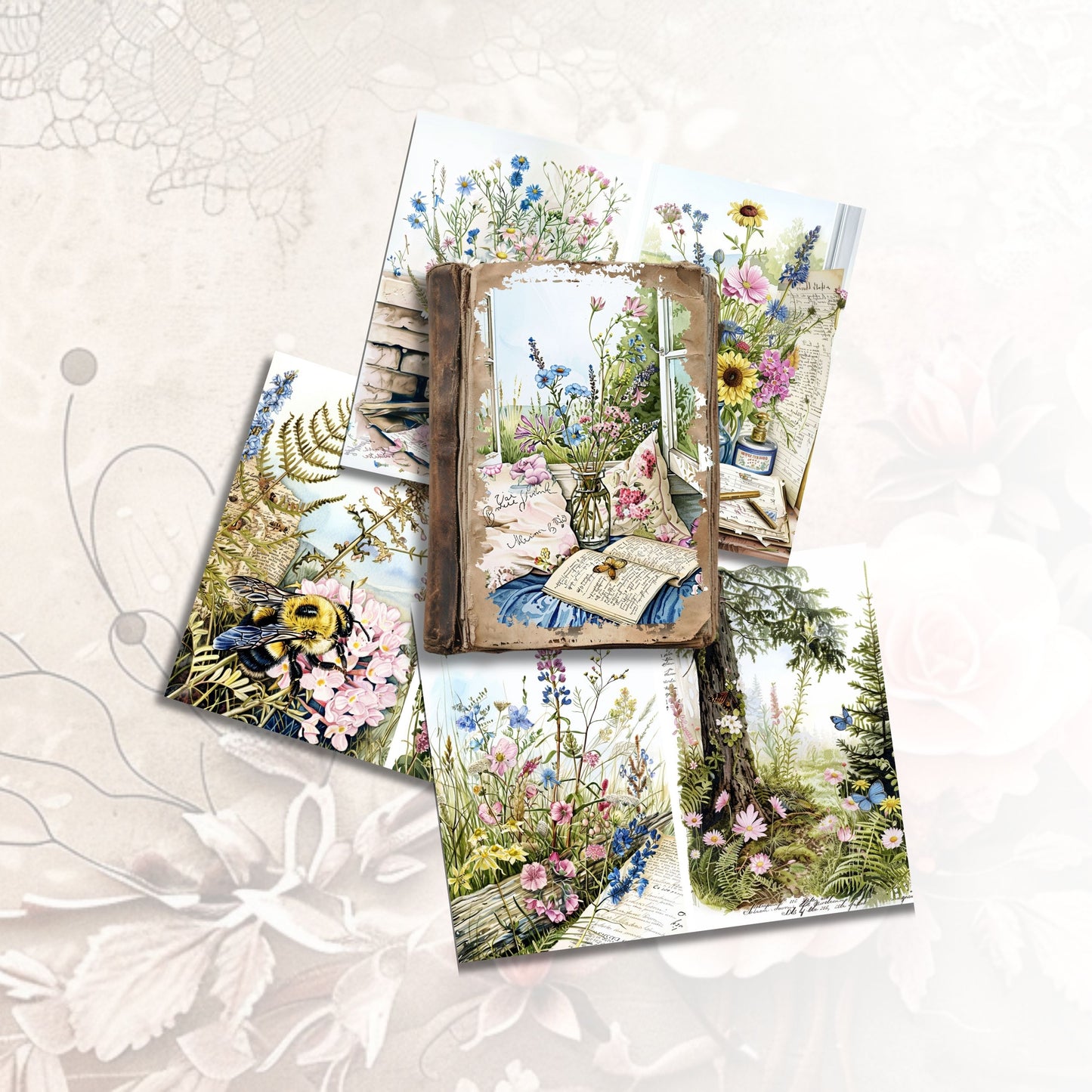 Watercolor Wildflowers Journal Papers