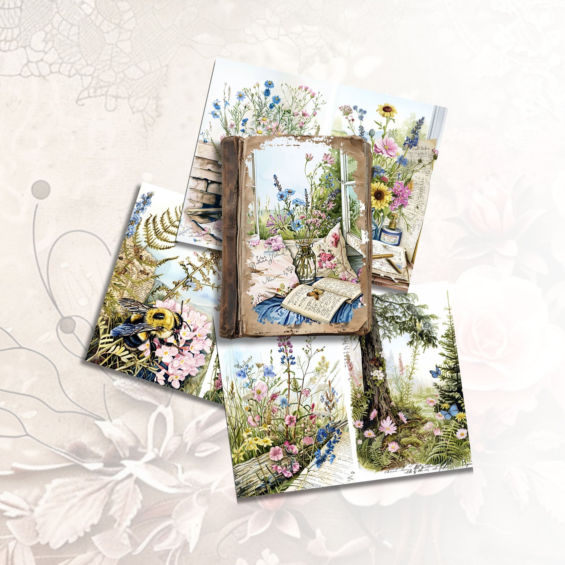 Watercolor Wildflowers Journal Papers