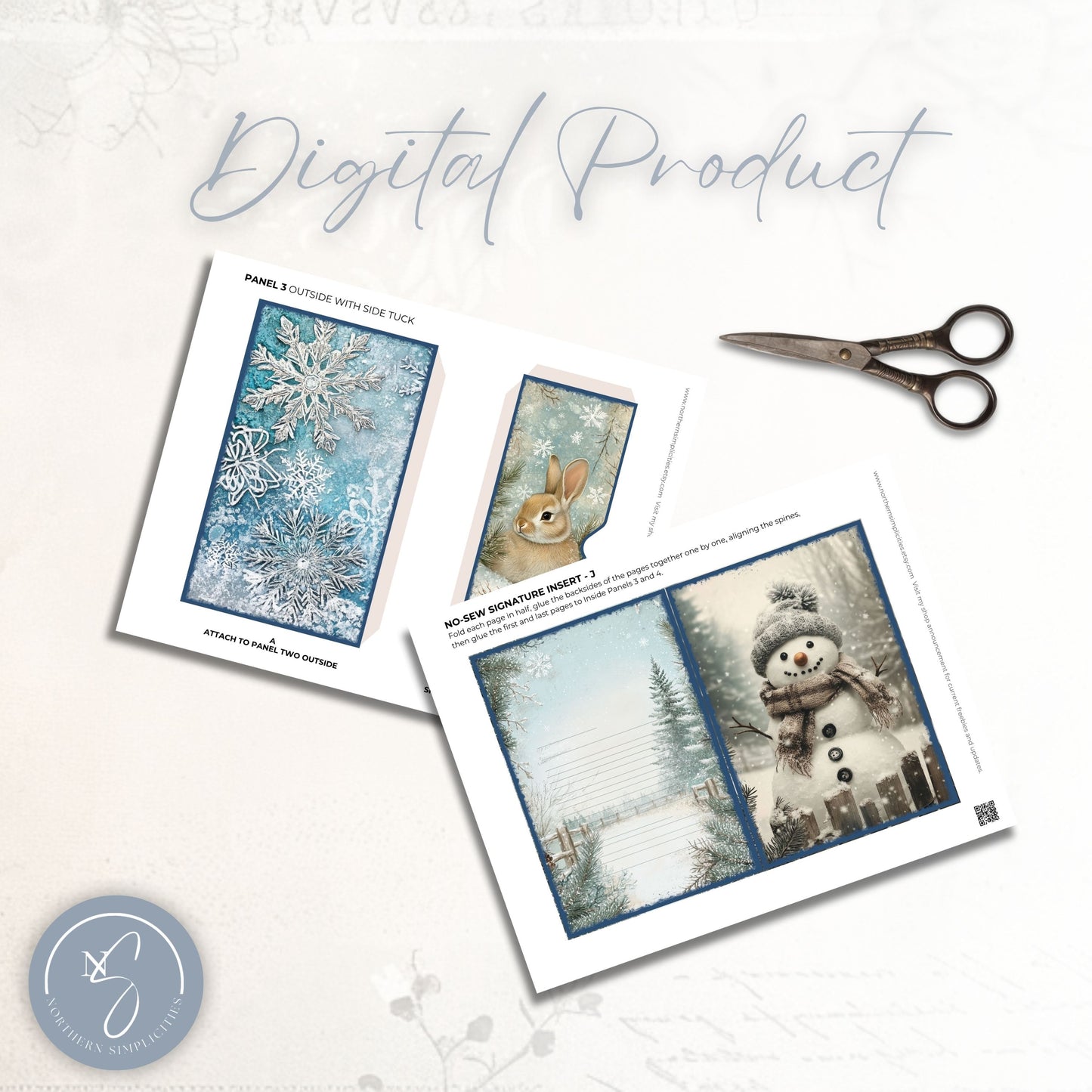Frosty Friends Junk Journal Folio Kit