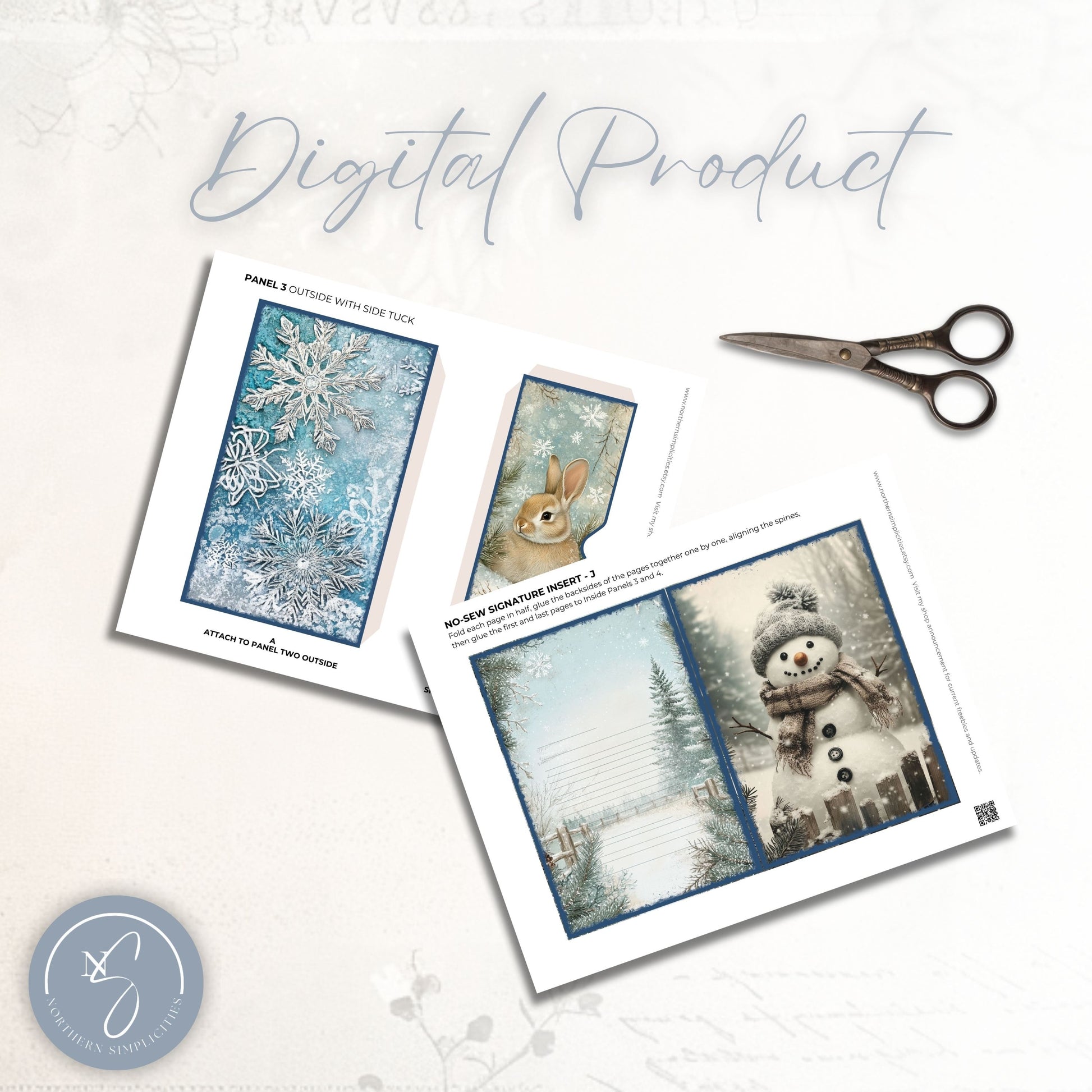 Frosty Friends Junk Journal Folio Kit