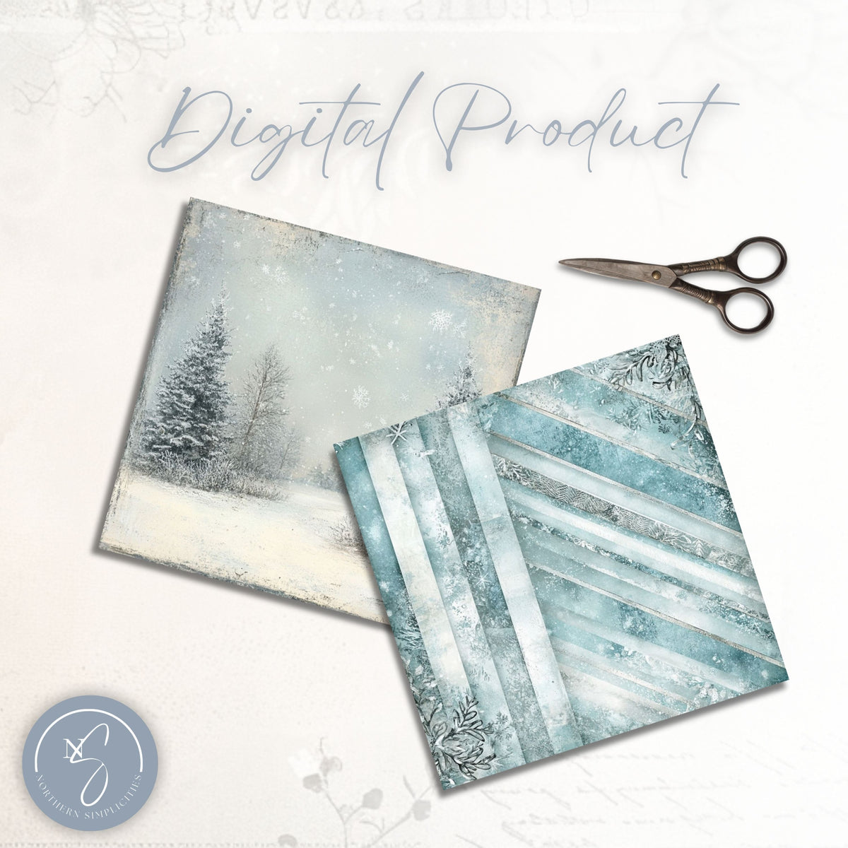 Frosted Elegance Digital Papers