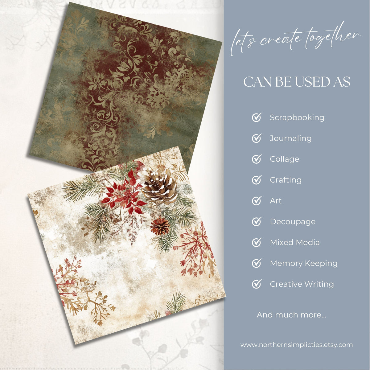 Poinsettia Perfection Seamless Papers