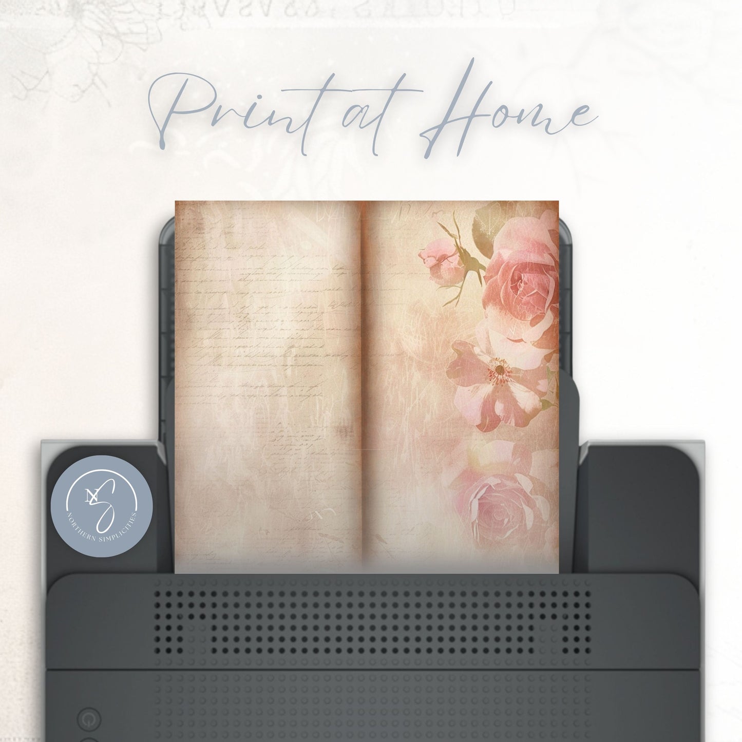 Valentine's Rose Tall Journal Pages
