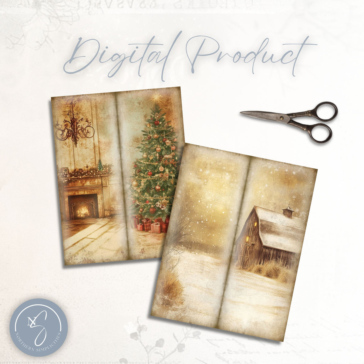 Classic Christmas Tall Journal Pages